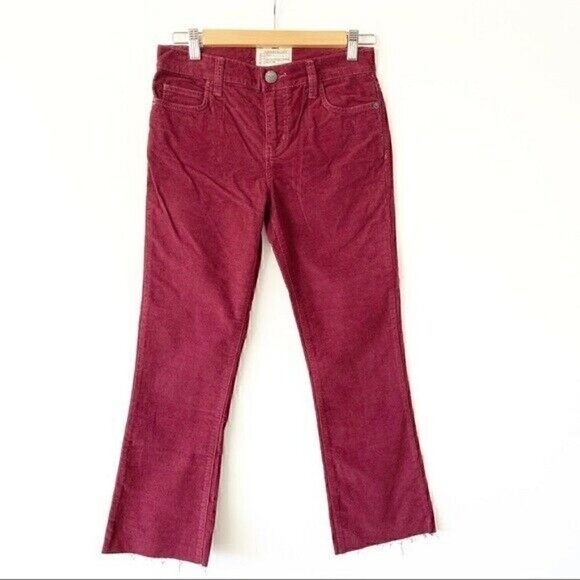 Current/Elliott Pants Size 25 Color Wine NEW $208 The Kick Jeans Womens Corduroy - Picture 3 of 8
